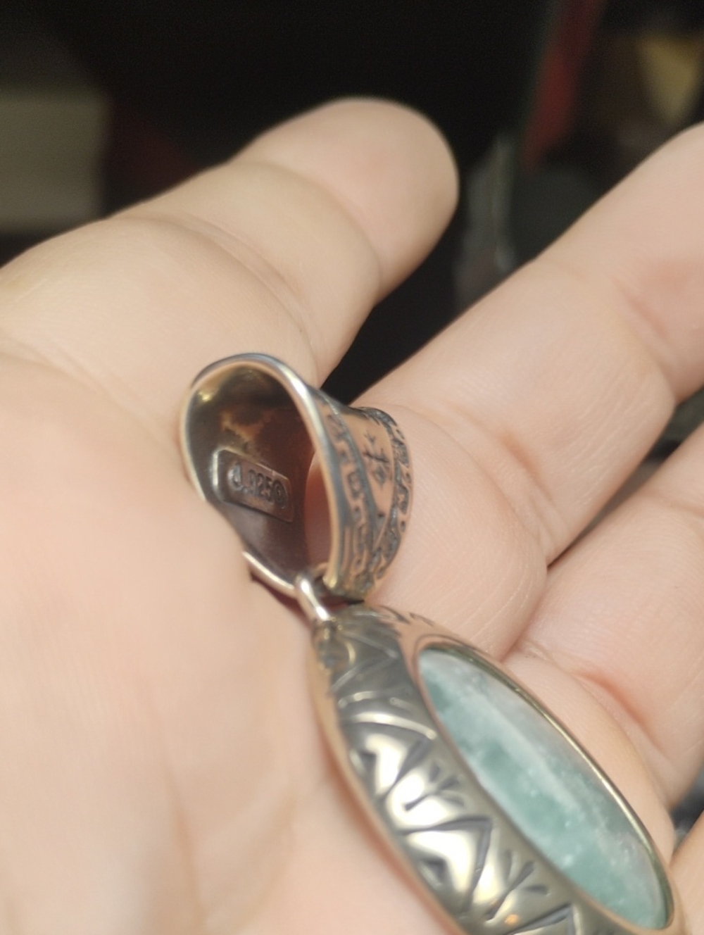 Carolyn Pollack 925 Sterling Silver Pendant With Inlaid Stone - Picture 4 of 6